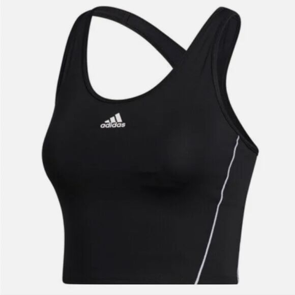adidas Other - Adidas Aeroready Primegreen Women's Longline Crop with Sports Bra Black L